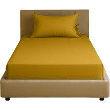 Sabia Soft Touch %100 Pamuk 62 Tel (155 Tc) Tek Kişilik Düz Çarşaf Seti – 160X240 cm Hardal