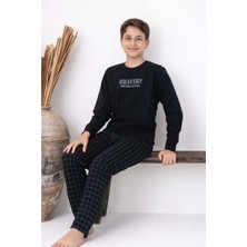 Gültekin Bebe Tarık 11-16 Yaş Erkek Çocuk Pijama Takım Bravery BASKILI-4332310 - Siyah
