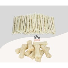 Feyza Design Köpekler Için Ödül Seti 8'li, 100'LÜ Burgu, 10'lu, 7 cm Kemik