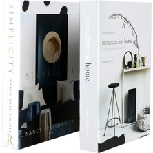 2'li Simplicity/monochrome Dekoratif Kitap Kutu