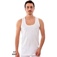 Tutku 12 Adet Erkek Penye Atlet Beyaz 0101