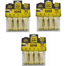 Feyza Design Deri Press Köpek Kemik Seti, 4'lü, 7 Cm, Sağlıklı ve Eğlenceli Oyuncaklar