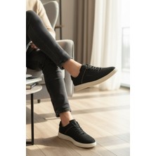 Enoch Hakiki Deri Süet Kahverengi Biyeli Siyah Erkek Sneaker