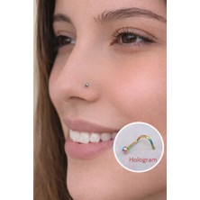 Sacce Scarves & Accessories 316 L Çelik Hologram Renkli Top Hızma Burun Piercingi Nostril Screw
