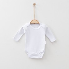 Venezia Giyim Body Zıbın %100 Pamuk Bebek 4'lü Düz Uzun Kollu Çıtçıtlı