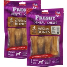 Feyza Design Orta Boy Natürel Dental Pres Kemik 10CM 8'li Paket Toplam 290G