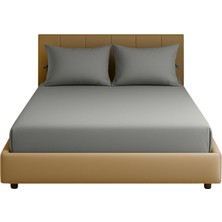 Sabia Soft Touch %100 Pamuk 62 Tel 200X200 cm +37 cm Yüksekliğe Kadar Uygun Battal Boy Lastikli Çarşaf Seti Gri