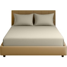 Sabia Soft Touch %100 Pamuk 62 Tel (155 Tc) Battal Boy Düz Çarşaf Seti – 280X280 cm Taş