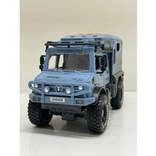 Toyfest Mavi Sürtmeli Işıklı Müzikli Off Road Karavan Araba 18 cm Açılabilir Kapılar Oyuncak