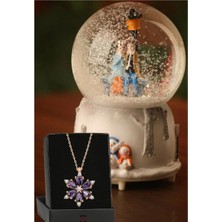 PremiumPort Işıklı Müzikli Kar Küresi ve Lotus Çiçeği Kolye Seti