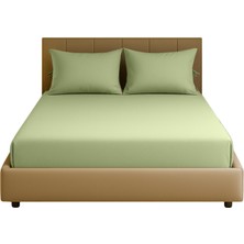 Sabia Soft Touch %100 Pamuk 62 Tel (155 Tc) Çift Kişilik Düz Çarşaf Seti – 240X260 cm Zeytin