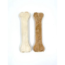 Feyza Design 15 cm Beyaz ve Naturel Press Ödül Kemiği, Sağlıklı ve Lezzetli Köpek Oyunu