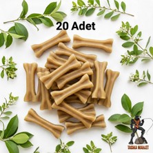 Feyza Design 20 Adet 12,5 cm Doğal Sığır Derisi Köpek Ödül Kemiği Seti