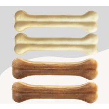 Feyza Design Doğal Beyaz Press Çiğneme Kemiği 15CM 4'lü Paket