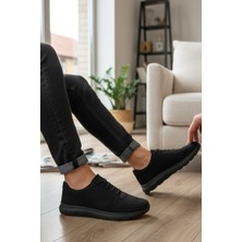 Enoch Hakiki Deri Siyah Nubuk Detaylı Sportif Erkek Günlük Ayakkabı