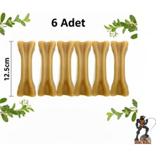 Feyza Design 6 Adet Doğal Sığır Derisi Köpek Çiğneme ve Diş Bakım Kemiği