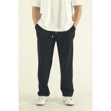 EYDAMOON Erkek Siyah Bol Paça Eşofman Altı Tüm Sezonlar İçin Ayarlanabilir Bel ve Cep Özelliği