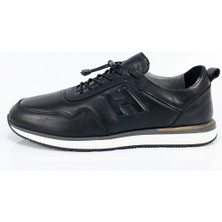 Aktaş Ayakkabı Erkek Siyah Hakiki Deri Ortopedik Lastikli Casual Ayakkabı