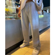 Influyente Eydamoon Erkek Gri Baggy Rahat Kesim Bol Paça 2 Iplik Kalıp Eşofman Altı