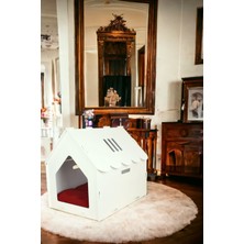 Feyza Design Ahşap Köpek Evi, Beyaz Renk, Rahat ve Şık Tasarım