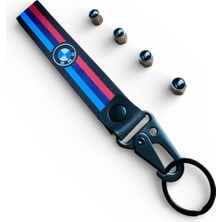 Bmw Logo Bez Anahtarlık ve 4 Adet Metal Bmw M Logo Sibop Kapak Takım