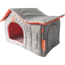 Feyza Design Su Geçirmez Dış Mekan Kedi ve Köpek Çatısı, Gri, 56X36X45CM