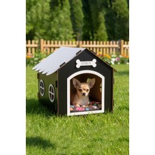 Feyza Design Ahşap Dekoratif Köpek Evi ve Minder Seti, Şık ve Konforlu Tasarım