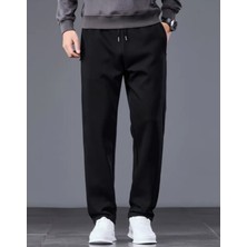 Influyente Eydamoon Erkek Siyah Baggy Kesim 3 Iplik Kışlık (Puf Kumaş&pamuklu) Eşofman Altı