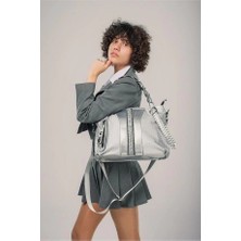 Esftr Jaxe Gri Cilt Omuz Çantası