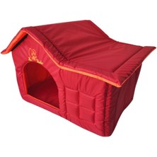 Feyza Design Su Geçirmez Kedi ve Köpek Çatı Evi, Kırmızı, 56X36X45CM
