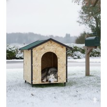 Feyza Design Geniş Ahşap Dış Mekan Köpek Kulübesi, Dayanıklı ve Şık Tasarım