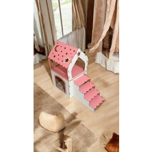 Feyza Design Isme Özel Ahşap Dekoratif Köpek Evi ve Oyun Kulübesi, Pembe Beyaz