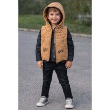 Gültekin Bebe Yavrucak Go Baskılı Yelekli Takım 5-8 YAŞ-5822736 - Kahverengi