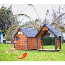 Feyza Design Izolasyonlu Ahşap Köpek Kulübesi Için Geniş Gölgelik Çatı ve Taban