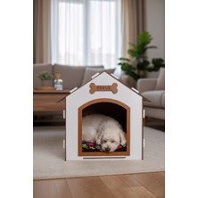 Feyza Design Ahşap Isimli Dekoratif Küçük Irk Köpek Evi Kulübesi