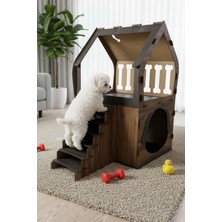 Feyza Design Küçük Irklar Için 3xl Köpek Evi, Kahverengi, 91X84X58 Cm, Dayanıklı Mdf
