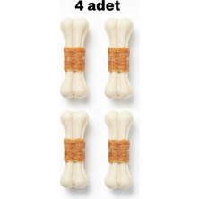 Feyza Design 4 Adet 12,5 cm Tavuk Etli Pres Köpek Kemiği Çiğneme Ödülü