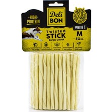 Feyza Design Beyaz Deri Kalın Burgu Çubuk 50 Adet, Güçlü ve Dayanıklı Malzeme