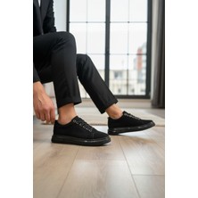 Enoch Hakiki Deri Günlük Bağcıklı Erkek Ayakkabı Jel Görünümlü Taban Sneaker
