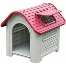 Feyza Design Kırmızı Plastik Köpek Kulübesi 75X59X66 Cm, Konforlu ve Şık Tasarım