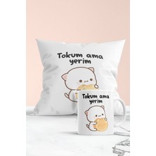 PremiumPort Renkli Baskılı Yastık ve Kupa Seti, Şık ve Eğlenceli Hediye Seçeneği