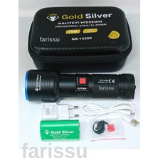Gold Silver GS-14300 38650 Şarjlı Avcı Feneri | 30W 3000 Lümen | 8000 Mah Li-Ion Batarya