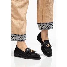 Anse Loafer Triko Kadın Ayakkabı Püskül Detaylı