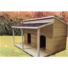 Feyza Design Double Dugy Ahşap Köpek Kulübesi Xxl, Şık ve Dayanıklı Tasarım