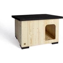 Feyza Design Ahşap Köpek Kulübesi, Krem, 43X55X44 Cm, Konforlu ve Şık Tasarım