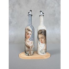 Mes Reves 750 ml Vintage Desenli El Yapımı Cam Yağdanlık Sirkelik Seti – Dekoratif Mutfak & Masa