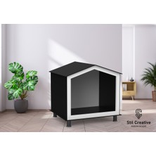 Feyza Design Modern Siyah Kedi ve Köpek Evi, Dış Mekan Uyumlu, Minder Hediyeli