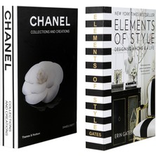 2'li Elements/gül Dekoratif Kitap Kutu