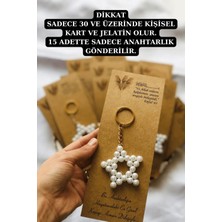 PremiumPort 15 Adet Kraft Inci Yıldız Anahtarlık, Kişiye Özel Hediye, Yazı Seçenekleri