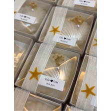 PremiumPort Inci Detaylı Deniz Kabuğu Mum Seti, Nişan, Düğün, Nikah Hediyesi (10'lu)